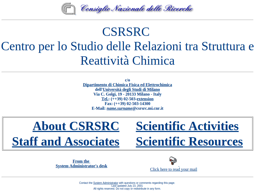 CSRSRC website, crawled on January 30, 2002